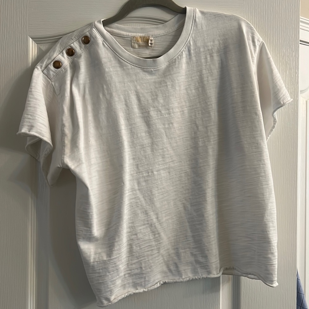 Nation LTD Los Angeles white t shirt size medium Evereve